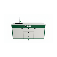 Cтол демонстрационный лабораторный с раковиной и розетками (HPL)