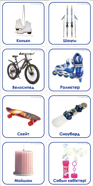 Набор карточек с изображением предметов связанных по функции 