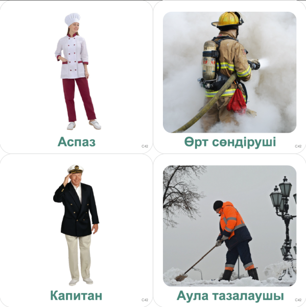 Набор карточек с изображением людей определенных профессий   