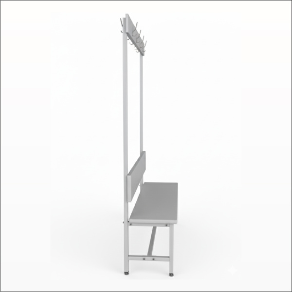 Скамья гардеробная со спинкой и крючками